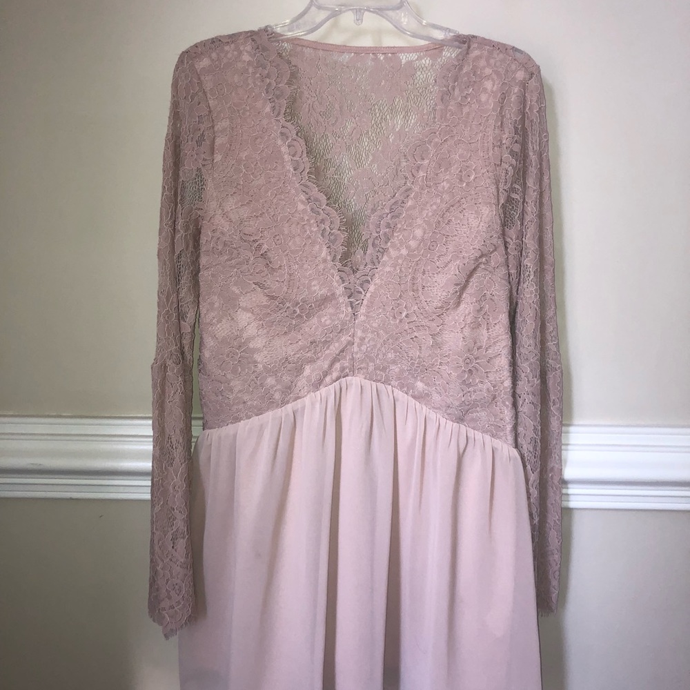 Tobi Wilma Lace Shift Dress (Blush)